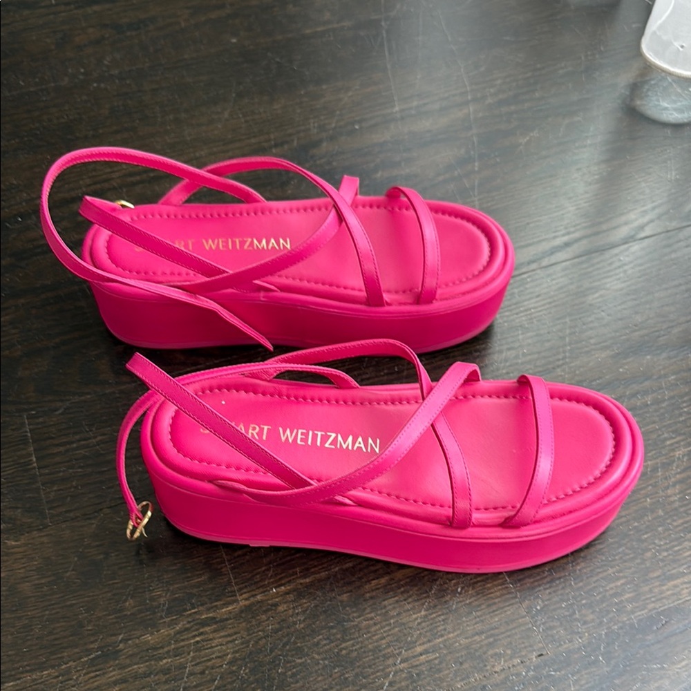 Stuart Weitzman Pink Sporty Sandals